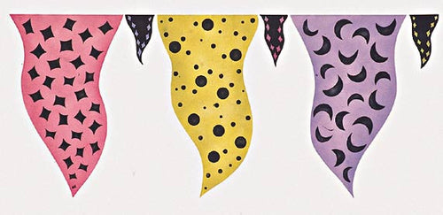 #141 Mardi Gras Banners Stencil