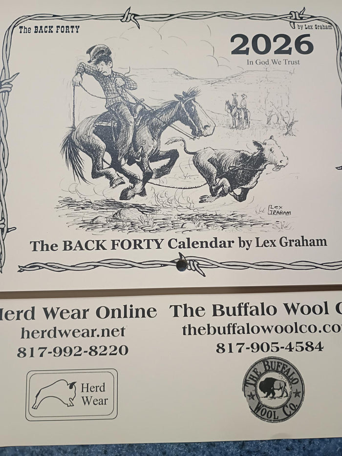 2026 "Back Forty" Calendar by Lex Graham