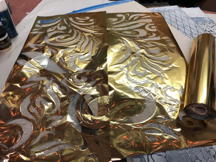 #289 Harlow Stencil used with foil