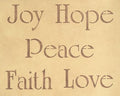 #877 Joy Hope Peace Love Faith Stencil