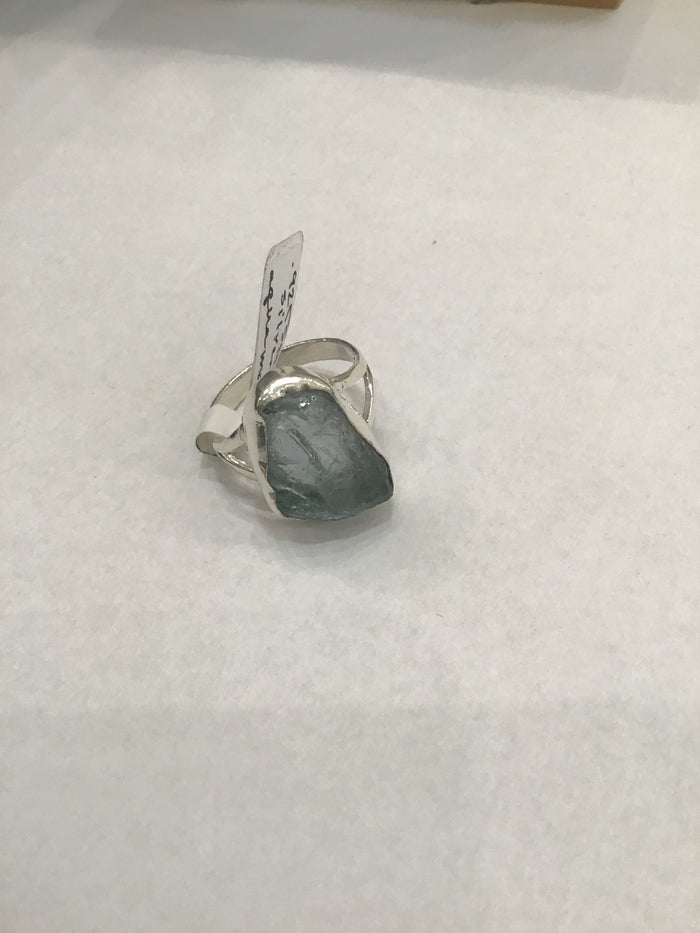 925 Sterling Silver Ring Aquamarine (size 8.25)