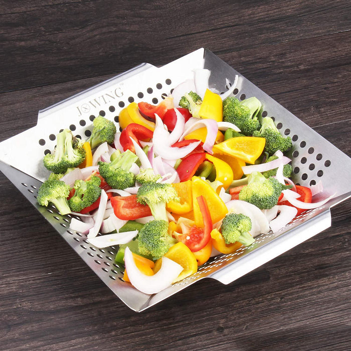 A0935,, Heavy Duty Stainless Steel Grill Basket &