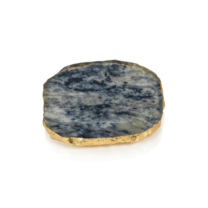 Agate Marble Glass Coaster with Gold Rim - Set of 4 - Coasters by Carlyle Avenue