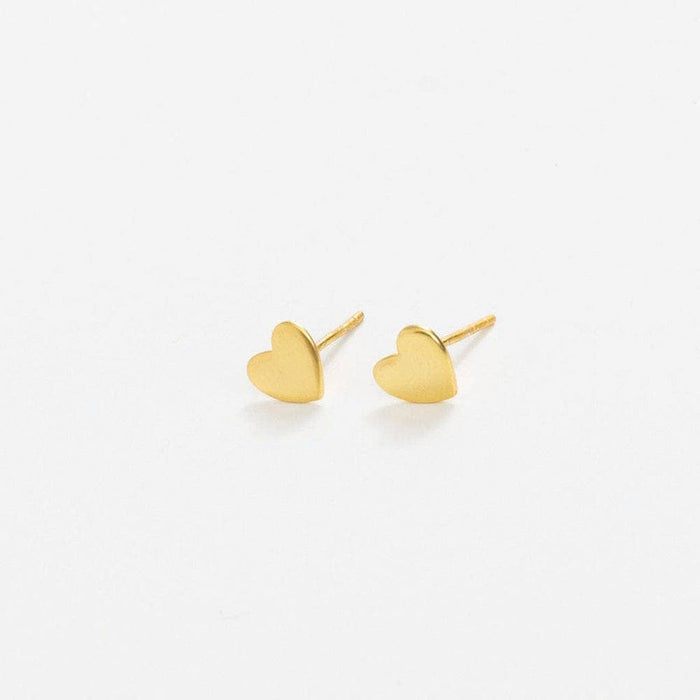 Alice Hearts Post Earrings Brass