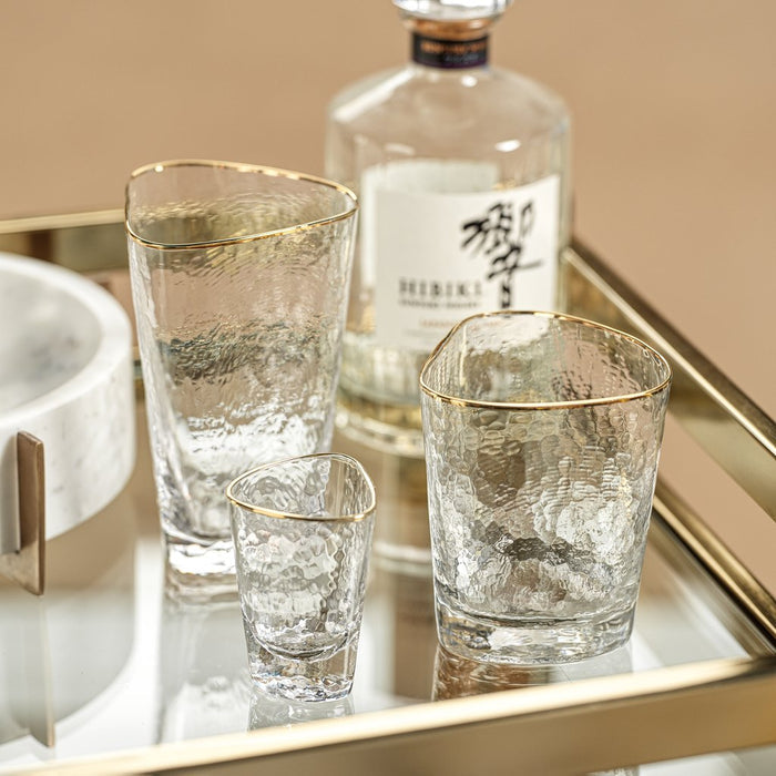 Aperitivo Triangular Glassware w/Gold Rim - Glassware by Carlyle Avenue