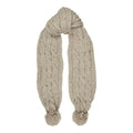 Aran Cable Knit Pom Pom Scarf Elevate Your Winter Style with Aran Cable Knit Pom Pom Scarf