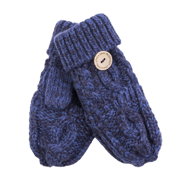Aran Junior Cable Fold-over Mittens Aran Junior Cable Fold-over Mittens | Chunky Knit Mittens for Kids