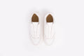 Aerial view of Aria Sneaker in white. Womens large size shoes available in European sizes 42-46