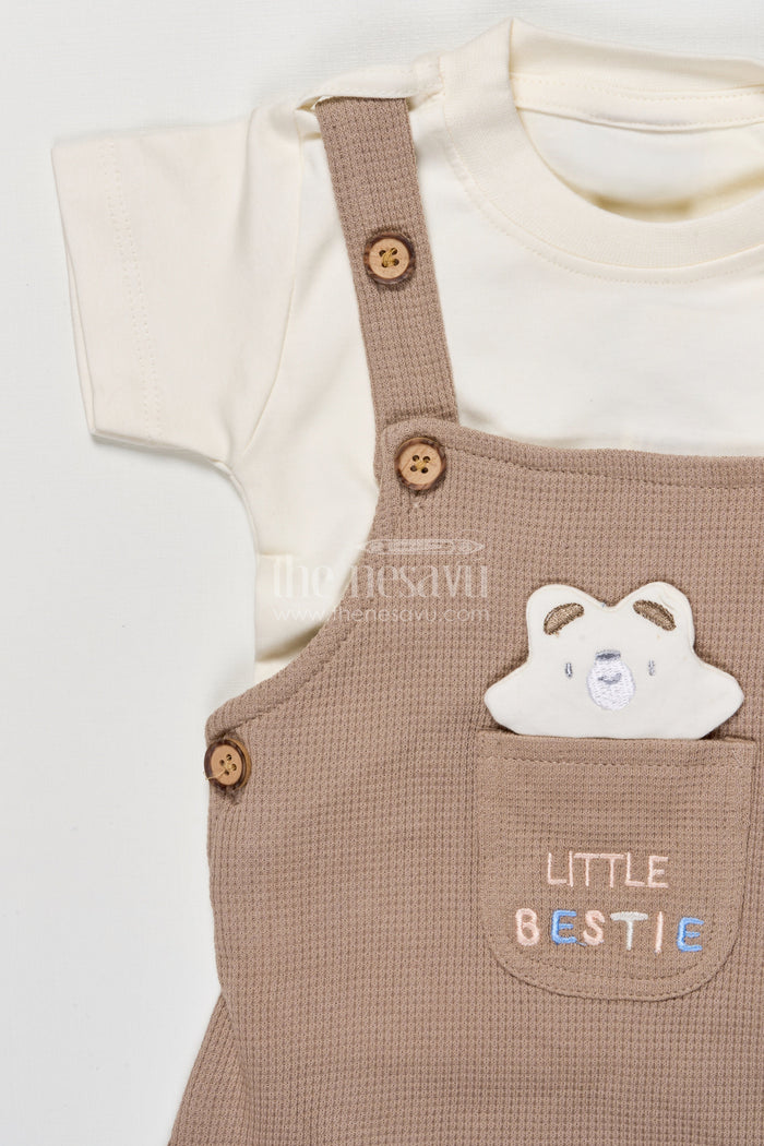 The Nesavu Baby Dungarees Baby Boy Cotton Dungaree Outfit for Casual Comfort and Cute Style Nesavu Nesavu baby boy cotton dungaree tee set casual days toddler comfort