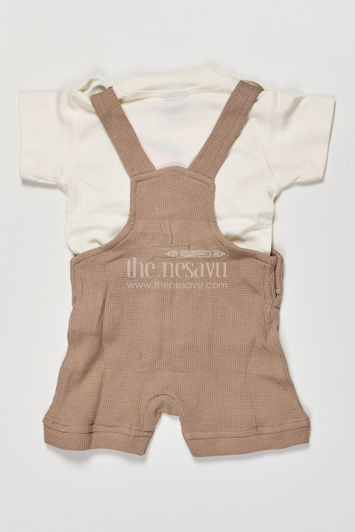 The Nesavu Baby Dungarees Baby Boy Cotton Dungaree Outfit for Casual Comfort and Cute Style Nesavu Nesavu baby boy cotton dungaree tee set casual days toddler comfort