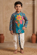 The Nesavu Boys Dothi Set Baby Boy Dhoti Set for Festive Celebrations and Traditional Functions Nesavu 14 (6M) / Green / Viscose BES1007D-14 Nesavu Baby Boy Dhoti Set For Festive Celebrations With Floral Digital Print Top And Traditional Styling