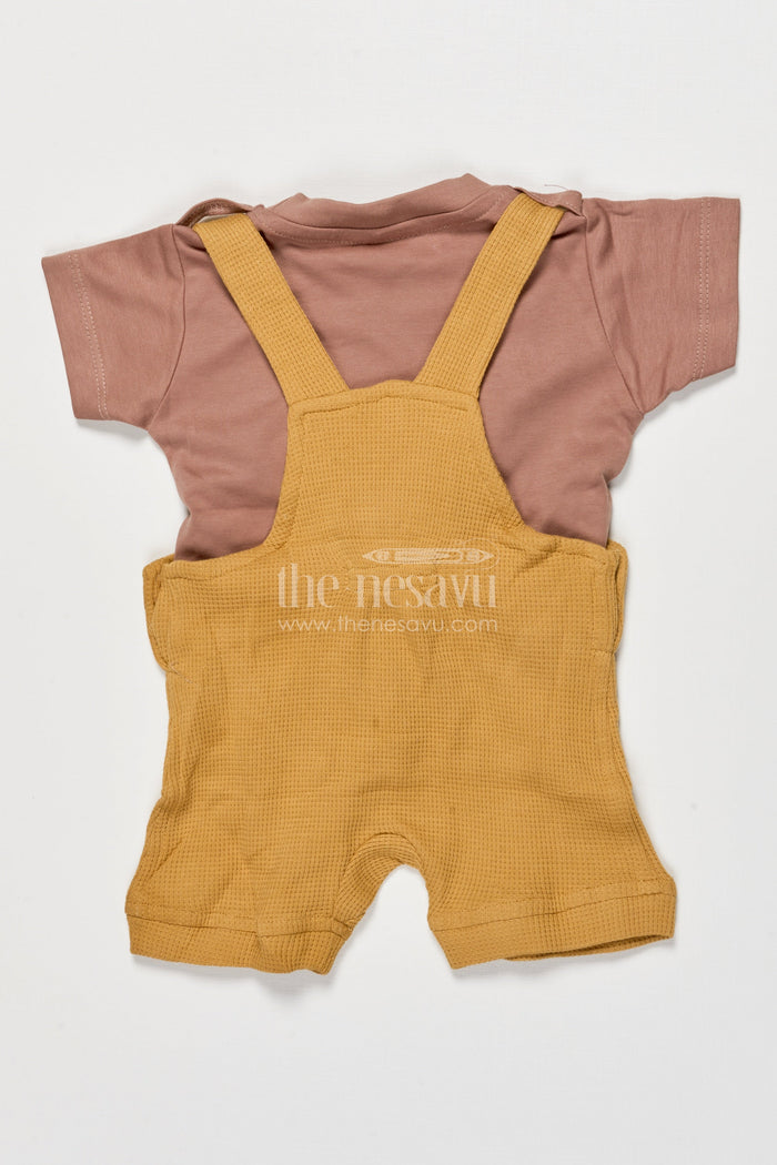 The Nesavu Baby Dungarees Baby Dungaree and Tee Cotton Set for Outings and Everyday Style Nesavu Nesavu baby cotton dungaree set printed tee everyday wear comfortable outings