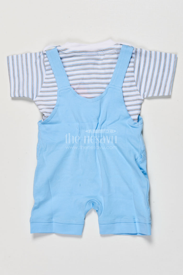 The Nesavu Baby Dungarees Baby Dungaree Set with Embroidery for Casual Play and Day Outings Nesavu Nesavu embroidered baby dungaree set cotton everyday comfort playful outings