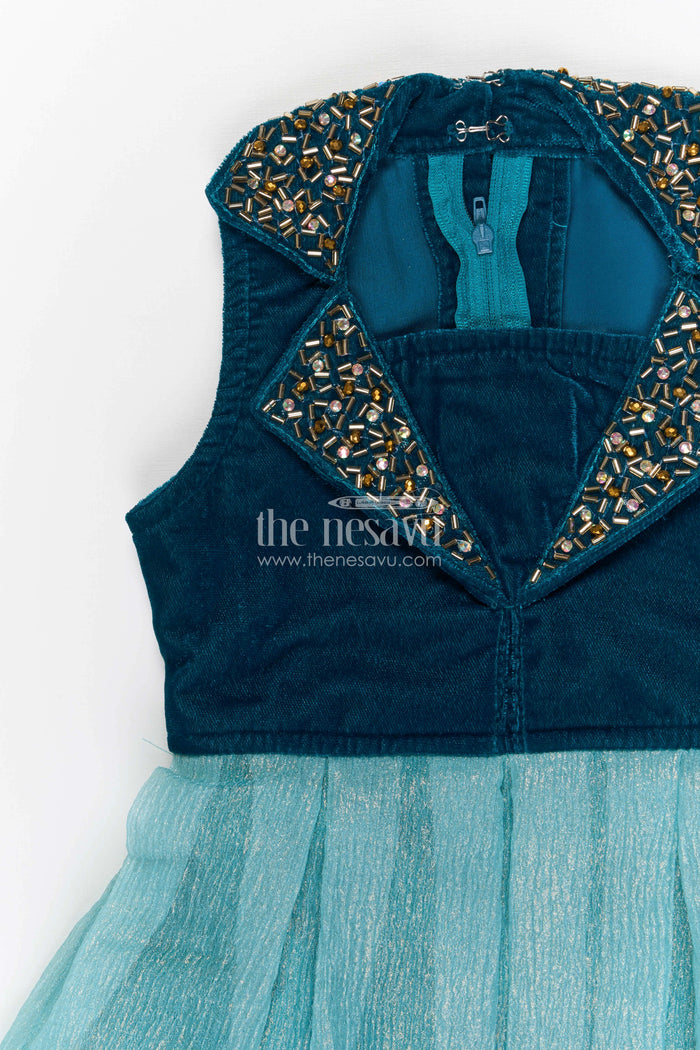 The Nesavu Baby Fancy Frock Baby Fancy Frock for First Birthday and Festive Celebrations Nesavu Nesavu baby fancy frock for first birthday and festive occasions with velvet bodice