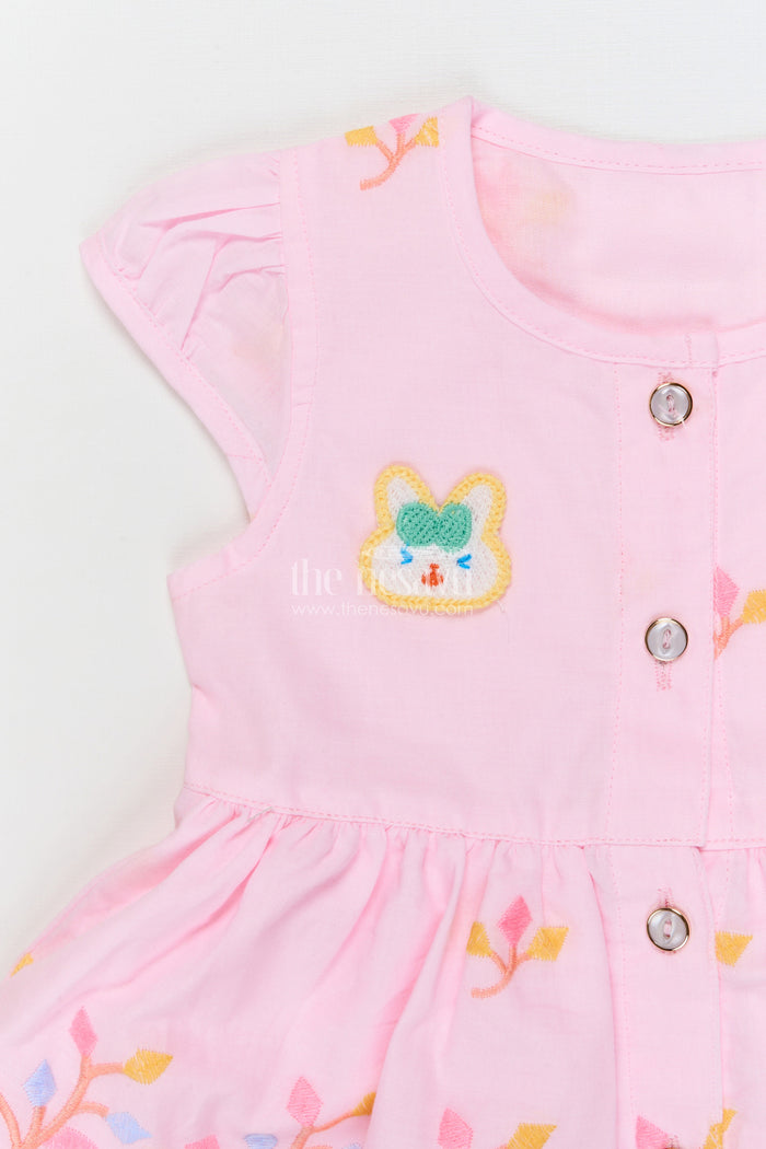 The Nesavu Baby Frocks Baby Frock for First Birthday and Festive Family Gatherings Nesavu Nesavu baby frock with thread embroidery for birthdays and festive occasions