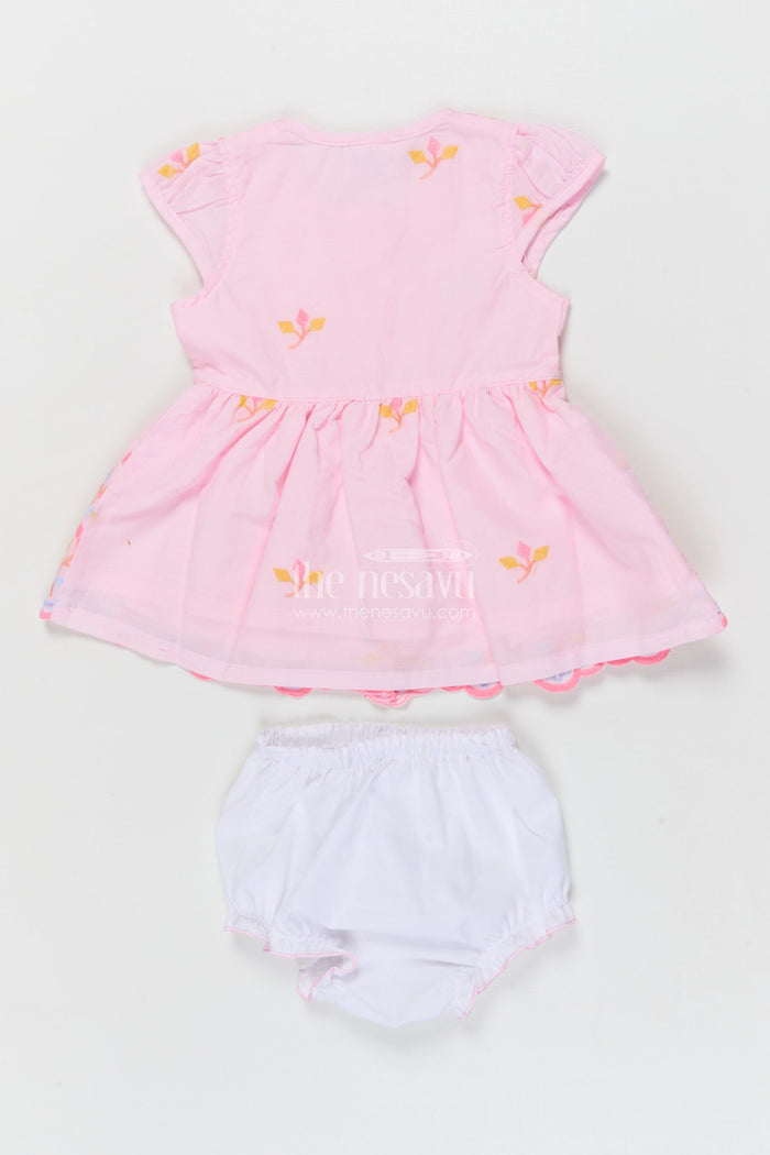 The Nesavu Baby Frocks Baby Frock for First Birthday and Festive Family Gatherings Nesavu Nesavu baby frock with thread embroidery for birthdays and festive occasions