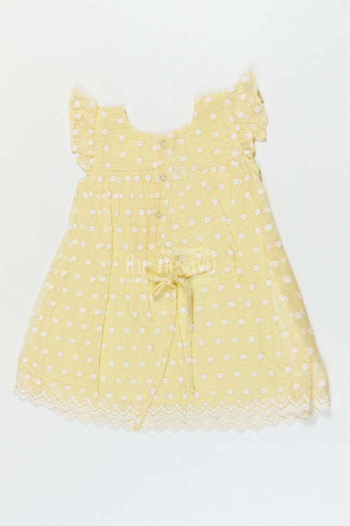 The Nesavu Girls Cotton Frock Baby Girl Chikankari Frock for Summer Picnics and Casual Events Nesavu Nesavu baby girl chikankari cotton frock for summer outings and casual celebrations
