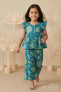 The Nesavu Girls Co-Ord Sets Baby Girl Co Ord Set for Summer Outings and Playings Nesavu 16 (1Y) / Multicolor / Cotton GCS025A-16 Nesavu baby girl cotton co ord set for toddler summer outings and playtime with tropical digital print