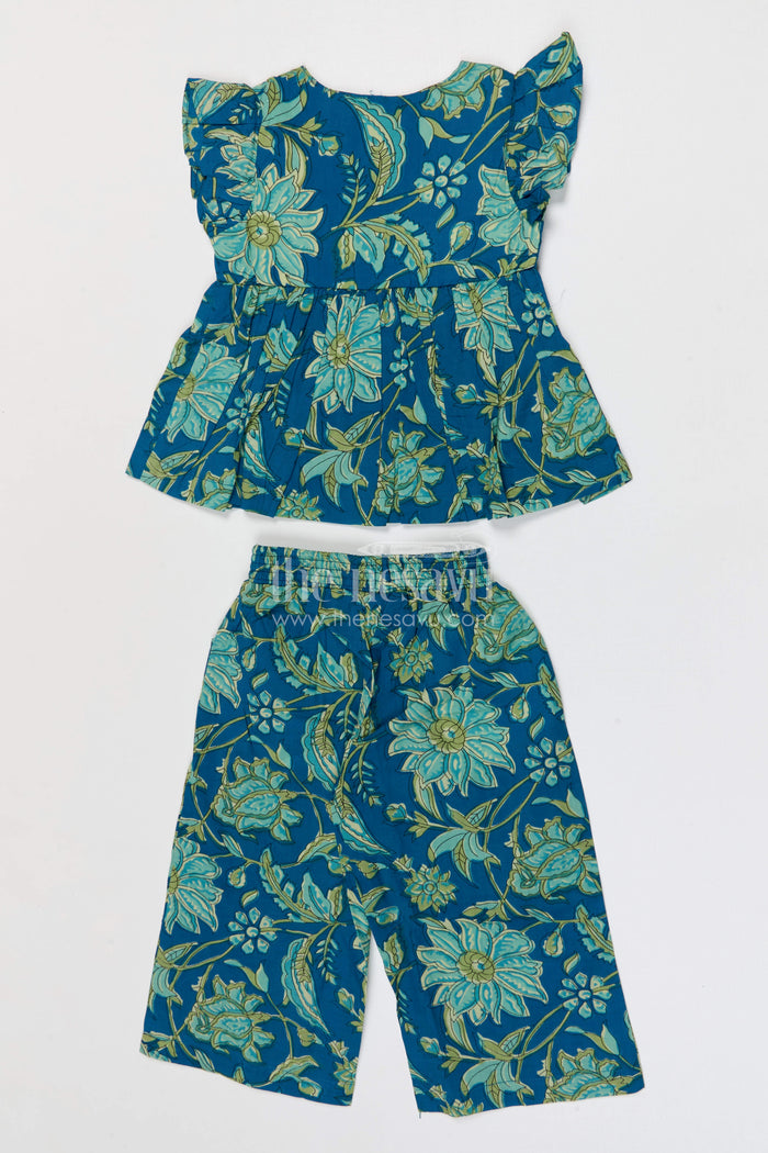 The Nesavu Girls Co-Ord Sets Baby Girl Co Ord Set for Summer Outings and Playings Nesavu Nesavu baby girl cotton co ord set for toddler summer outings and playtime with tropical digital print