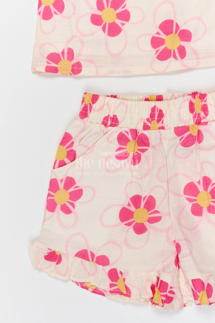 The Nesavu Girls Co-Ord Sets Baby Girl Co Ord Set for Summer Outings and Playtime Nesavu Nesavu baby girl cotton co ord set for toddler summer outings and playtime with digital print design