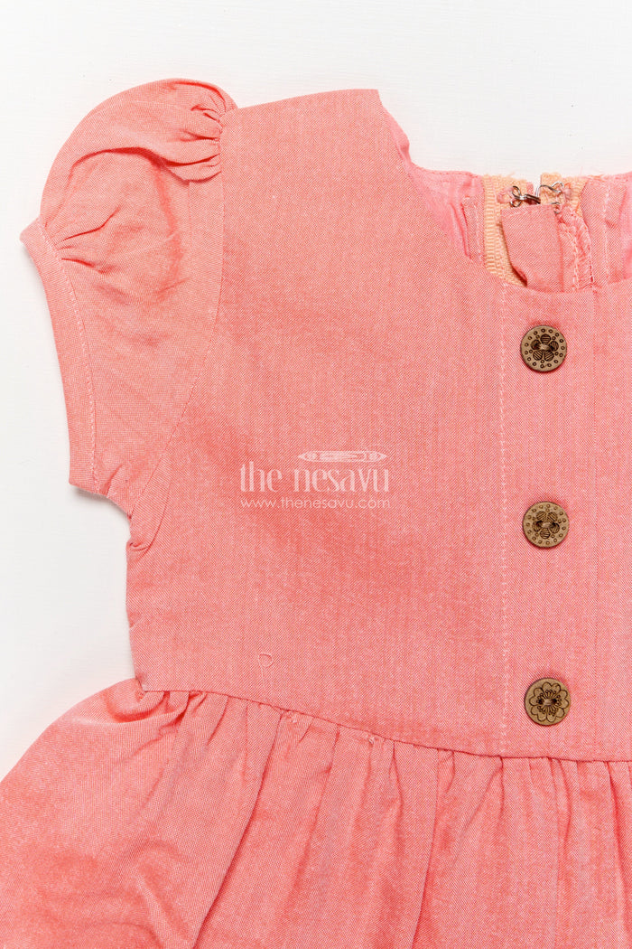 The Nesavu Girls Cotton Frock Baby Girl Cotton Frock for Casual Wear and Playtime Nesavu Nesavu baby girl cotton frock embroidery playdates outings casual festive wear