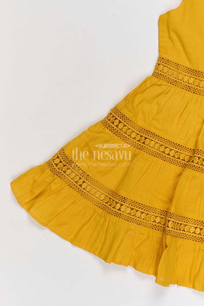 The Nesavu Girls Cotton Frock Baby Girl Cotton Frock for Summer Outings and Casual Wear Nesavu Nesavu baby girl cotton frock for summer outings and daily wear with soft embroidery design
