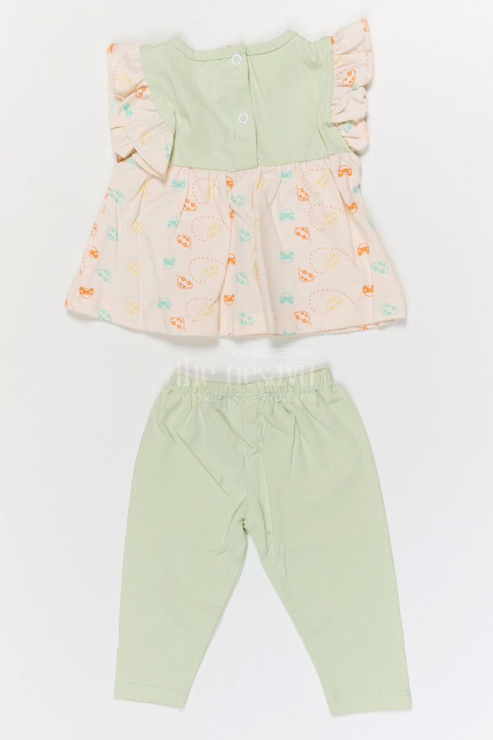 The Nesavu Baby Casual Sets Baby Girl Cotton Jersey Co Ord Set for Daily Comfort Nesavu Nesavu Baby Girl Cotton Jersey Co Ord Set With Digital Print For Daily Wear And Playtime