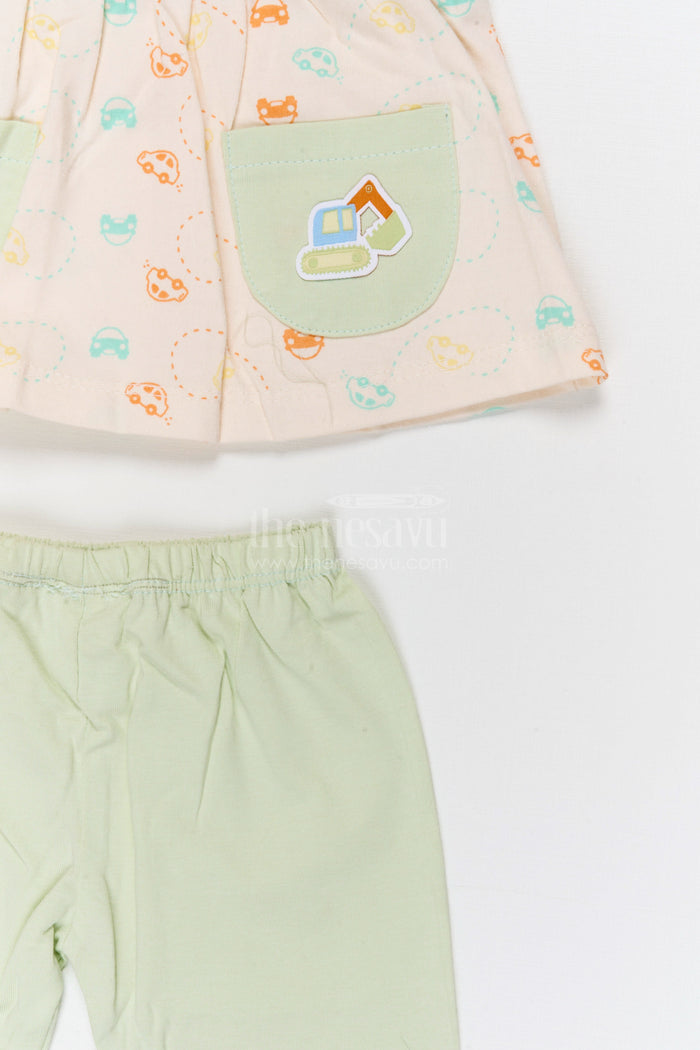 The Nesavu Baby Casual Sets Baby Girl Cotton Jersey Co Ord Set for Daily Comfort Nesavu Nesavu Baby Girl Cotton Jersey Co Ord Set With Digital Print For Daily Wear And Playtime