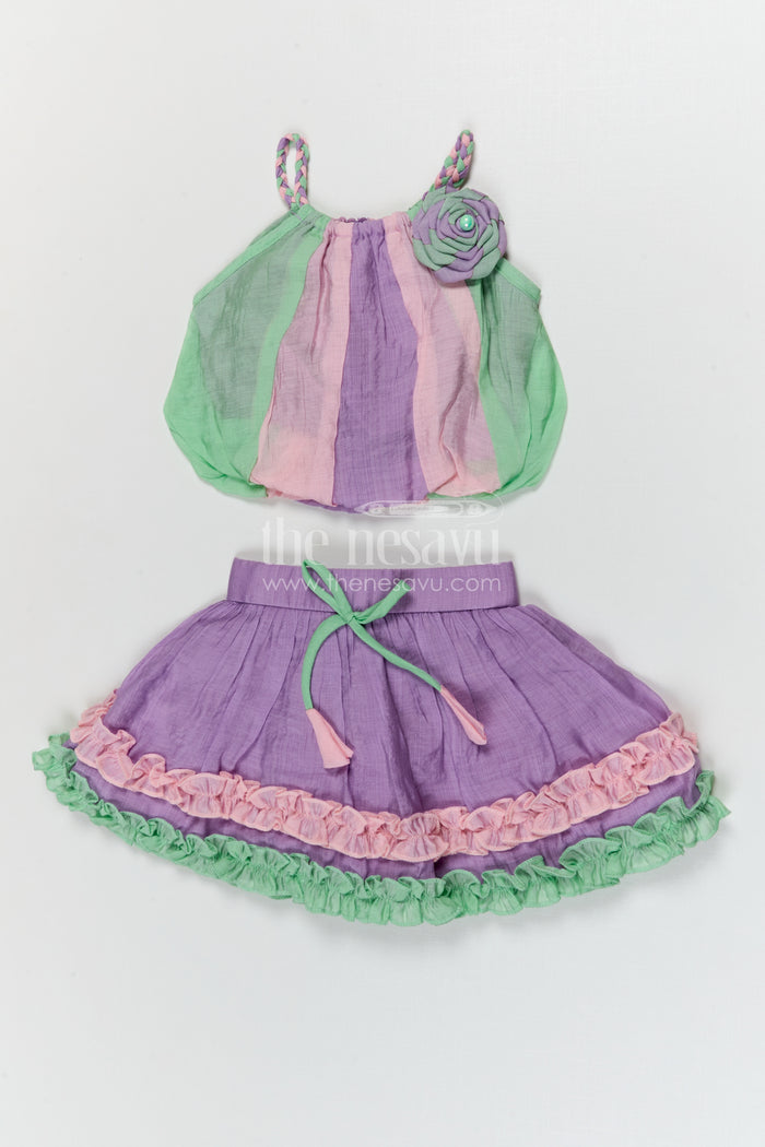 The Nesavu Baby Casual Sets Baby Girl Cotton Outfit Set for Casual Celebrations and Outings Nesavu Nesavu baby girl cotton outfit set for casual celebrations and family outings