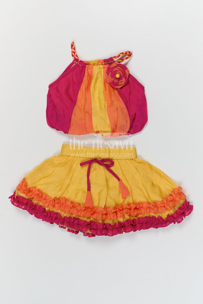 The Nesavu Baby Casual Sets Baby Girl Cotton Outfit Set for Festive Outings and Family Visits Nesavu Nesavu baby girl cotton outfit set for festive outings and family gatherings
