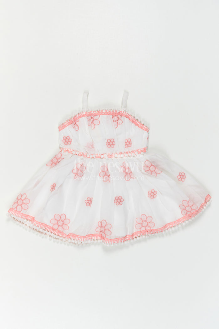 The Nesavu Baby Cotton Frocks Baby Girl Dress for Photoshoot and Everyday Comfort Wear Nesavu Nesavu Baby Girl Dress For Photoshoot With Cotton Fabric And Thread Embroidery Soft Flared Outfit