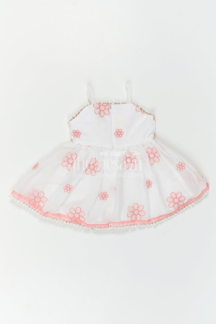 The Nesavu Baby Cotton Frocks Baby Girl Dress for Photoshoot and Everyday Comfort Wear Nesavu Nesavu Baby Girl Dress For Photoshoot With Cotton Fabric And Thread Embroidery Soft Flared Outfit