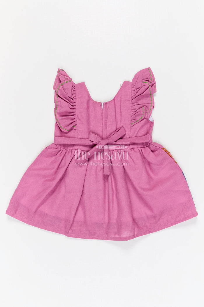 The Nesavu Baby Cotton Frocks Baby Girl Embroidered Cotton Frock for Birthdays and Festive Gatherings Nesavu Nesavu baby girl cotton embroidered frock for birthdays festive gatherings and baby occasions