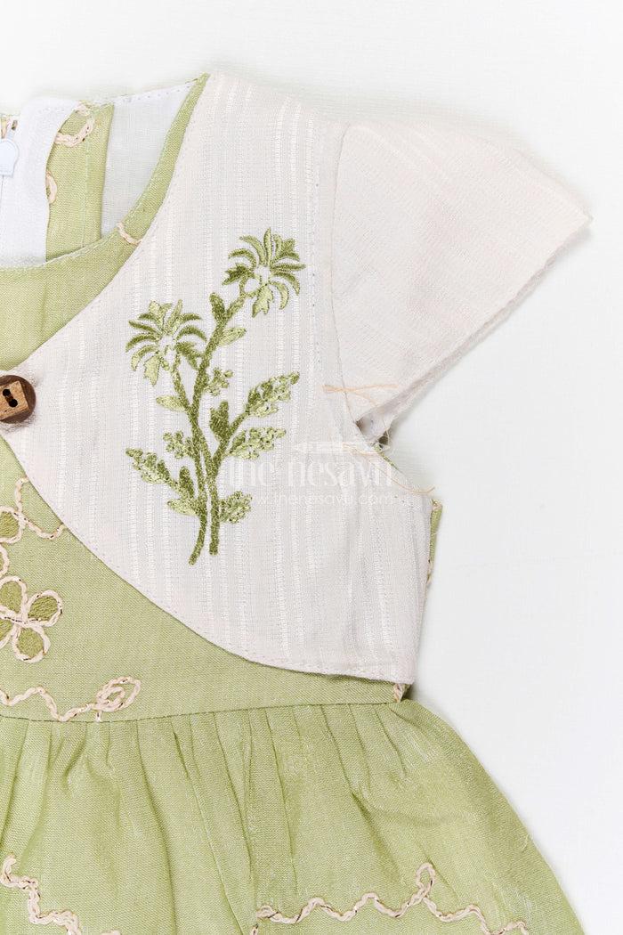 The Nesavu Baby Fancy Frock Baby Girl Embroidered Frock for Birthdays and Festive Gatherings Nesavu Nesavu baby girl cotton blend embroidered frock for birthdays festive gatherings and baby occasions