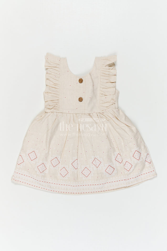 The Nesavu Baby Cotton Frocks Baby Girl Embroidered Frock for Festive Days and Family Functions Nesavu Nesavu Baby Girl Embroidered Cotton Frock For Festive Days And Family Functions With Thread Work Design