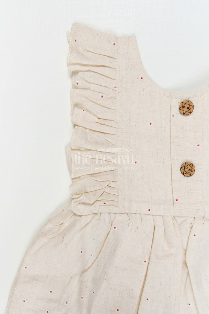 The Nesavu Baby Cotton Frocks Baby Girl Embroidered Frock for Festive Days and Family Functions Nesavu Nesavu Baby Girl Embroidered Cotton Frock For Festive Days And Family Functions With Thread Work Design