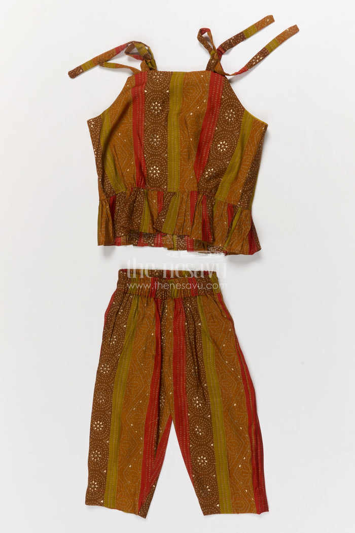 The Nesavu Girls Co-Ord Sets Baby Girl Ethnic Co-ord Set in Modal Silk for Festive Dressing Nesavu Nesavu baby girl ethnic co-ord set in modal silk with festive digital print