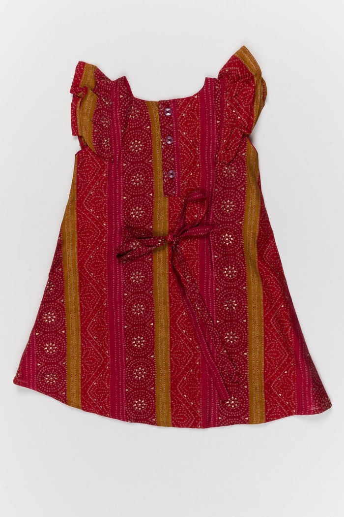 The Nesavu Girls Chanderi Frock Baby Girl Ethnic Frock for Cultural School Events and Poojas Nesavu Nesavu baby girl ethnic frock in Modal Chanderi for cultural events and pooja celebrations