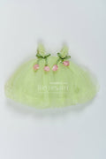 The Nesavu Girls Fancy Party Frock Baby Girl Fairy Frock for First Birthday and Garden Photoshoots Nesavu 12 (3M) / Green / Plain Net PF335A-12 Nesavu Baby Girl Fairy Net Frock For First Birthday Garden Photoshoots And Milestone Celebrations