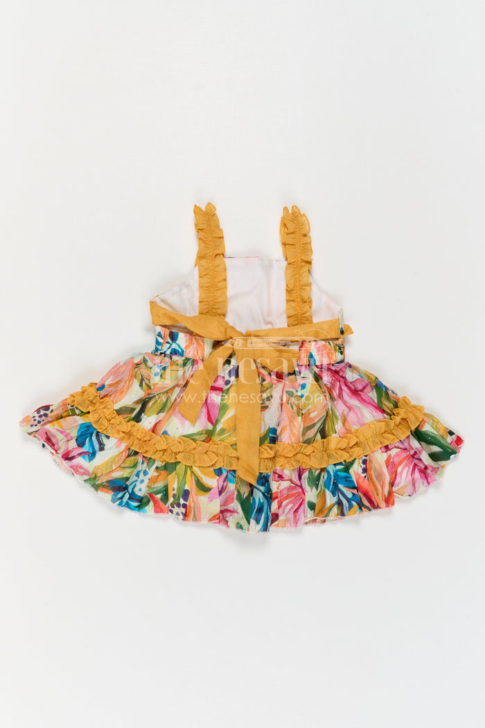 The Nesavu Baby Frocks Baby Girl Frock for Birthday and Casual Outings Nesavu Nesavu Baby Girl Georgette Frock With Digital Print For Birthday And Casual Wear Sleeveless Dress