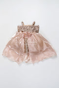 The Nesavu Baby Fancy Frock Baby Girl Frock for Birthday and Festive Occasions Nesavu 16 (1Y) / Brown PF236A-16 Nesavu baby girl frock designer yoke birthday festive celebrations