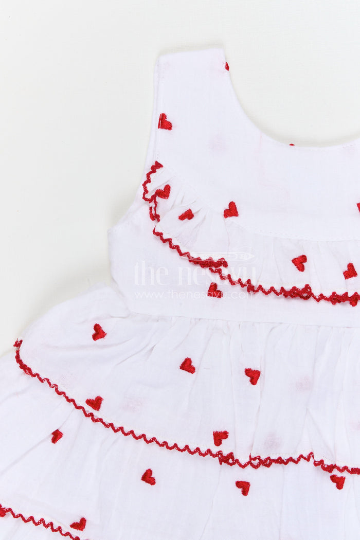 The Nesavu Baby Cotton Frocks Baby Girl Frock for Birthday Celebration and Family Photos Nesavu Nesavu baby girl muslin cotton frock with thread embroidery for birthday celebration and photoshoots