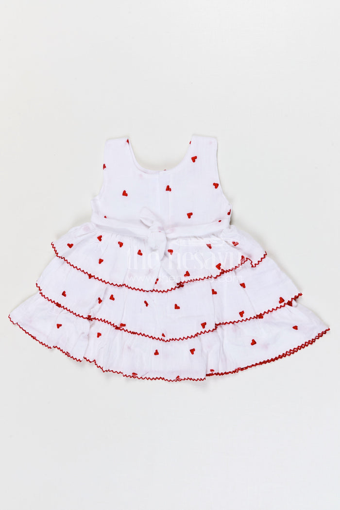 The Nesavu Baby Cotton Frocks Baby Girl Frock for Birthday Celebration and Family Photos Nesavu Nesavu baby girl muslin cotton frock with thread embroidery for birthday celebration and photoshoots