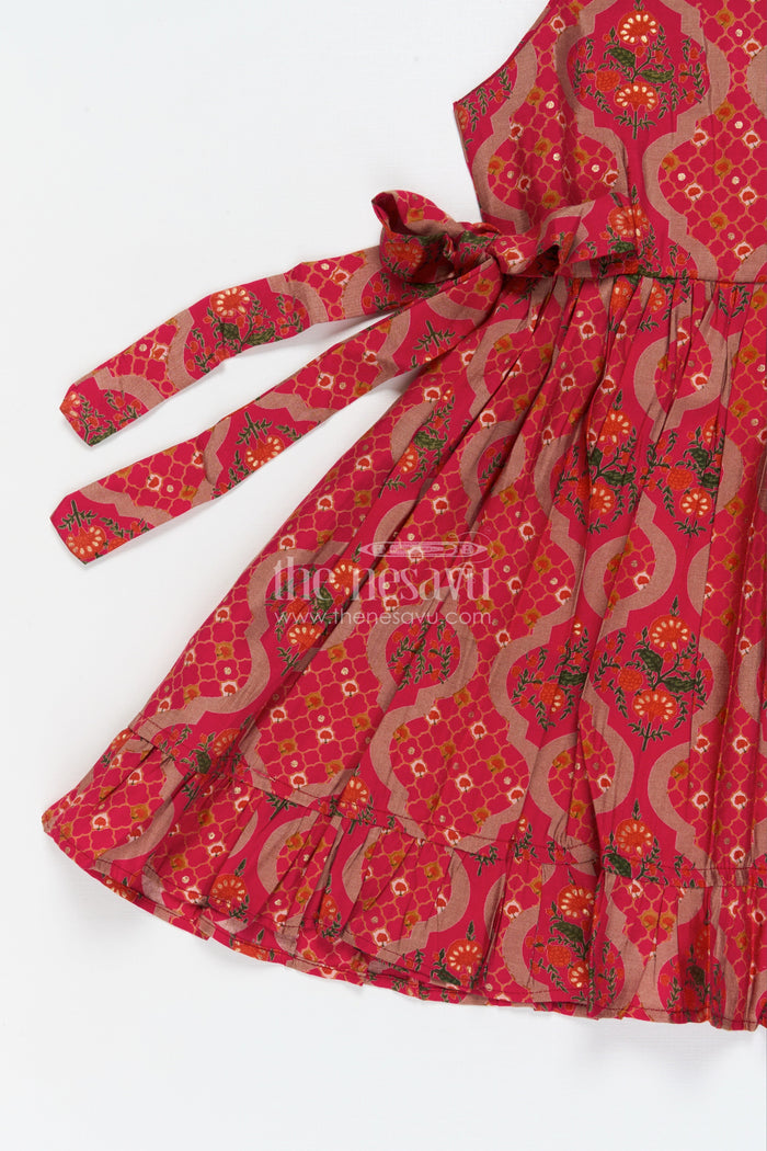 The Nesavu Girls Fancy Frock Baby Girl Frock for Birthday Celebrations and Festive Events Nesavu Nesavu baby girl festive frock in digital print silk for birthdays and special celebrations