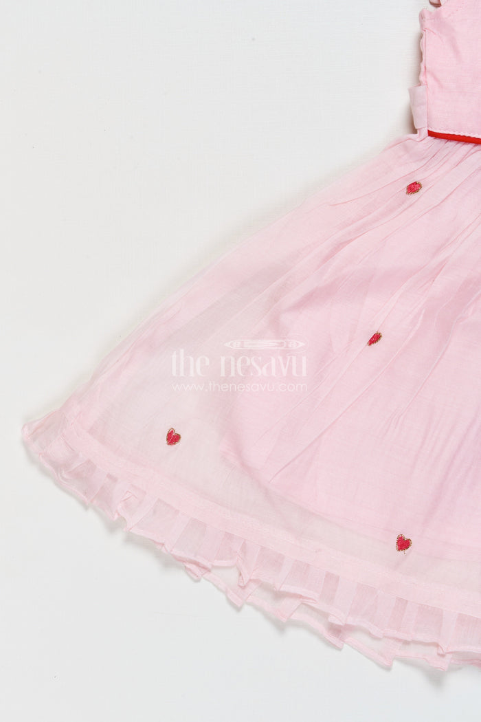 The Nesavu Girls Chanderi Frock Baby Girl Frock for Festive Occasions and Family Gatherings Nesavu Nesavu baby girl frock for festive functions and traditional celebrations in Chanderi cotton