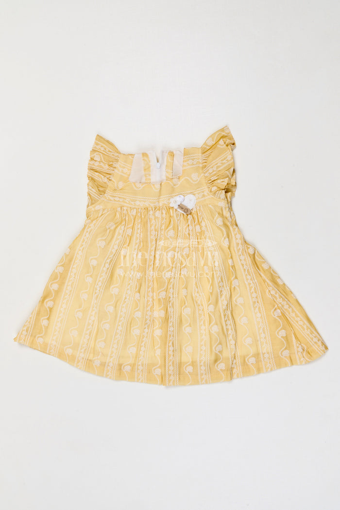 The Nesavu Girls Cotton Frock Baby Girl Frock for Festive Outings and Family Celebrations Nesavu Nesavu baby girl georgette frock for festive outings and celebrations with thread embroidery