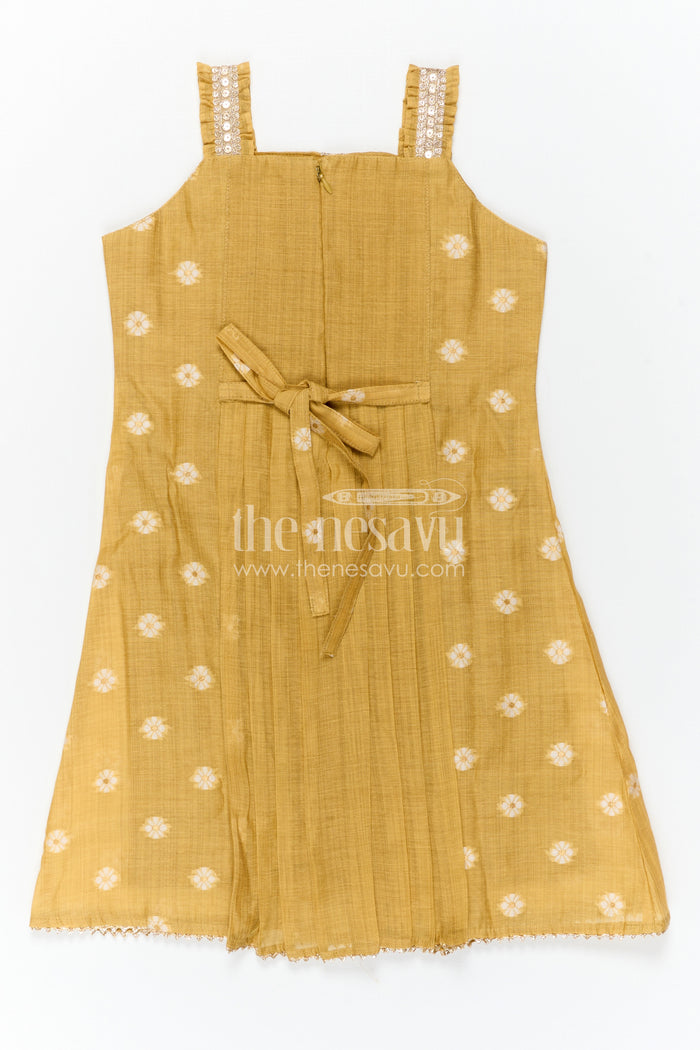 The Nesavu Girls Cotton Frock Baby Girl Frock for Festive Wear and Family Celebrations Nesavu Nesavu Baby Girl Cotton Jacquard Frock For Festive Wear And Family Celebrations In Breathable Green Fabric