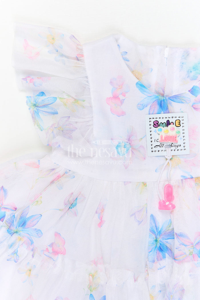 The Nesavu Baby Frocks Baby Girl Frock for Naming Ceremony and Family Photoshoots Nesavu Nesavu baby girl frock for naming ceremony and baby photoshoots with soft net digital print design