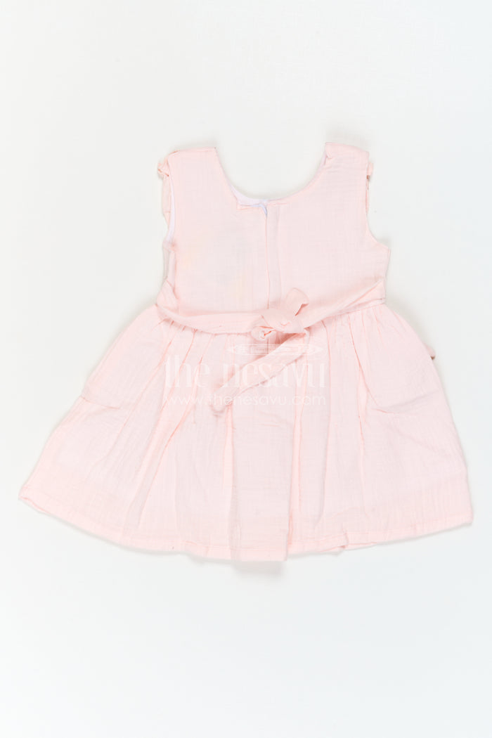 The Nesavu Baby Cotton Frocks Baby Girl Frock for Naming Ceremony Moments Nesavu Nesavu Baby Girl Frock For Naming Ceremony Moments With Muslin Cotton And Floral Embroidery
