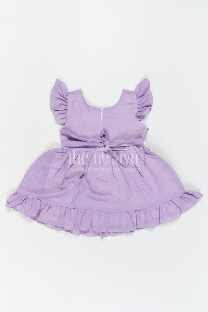 The Nesavu Baby Cotton Frocks Baby Girl Frock for Playdates and Summer Outings Nesavu Nesavu Baby Girl Cotton Frock For Playdates And Summer Outings With Floral Embroidery And Frill Hem
